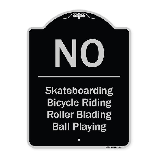 Designer Series-No-Bicycle Riding Roller Blading Ball Playing, 24" x 18", BS-1824-9832